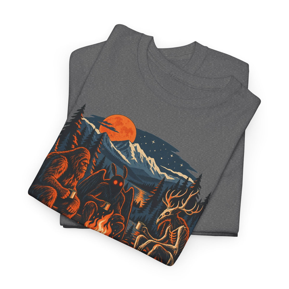National Park After Dark Campfire Concert T-Shirt, Bear and Elk Mountain Camping Shirt for Men and Women, Hiking Gift Tee