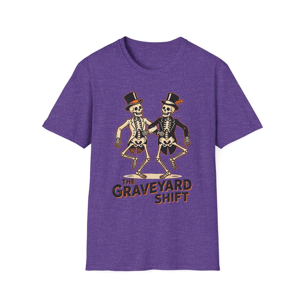 Dancing Skeletons The Graveyard Shift T-Shirt - Vintage Halloween Tee