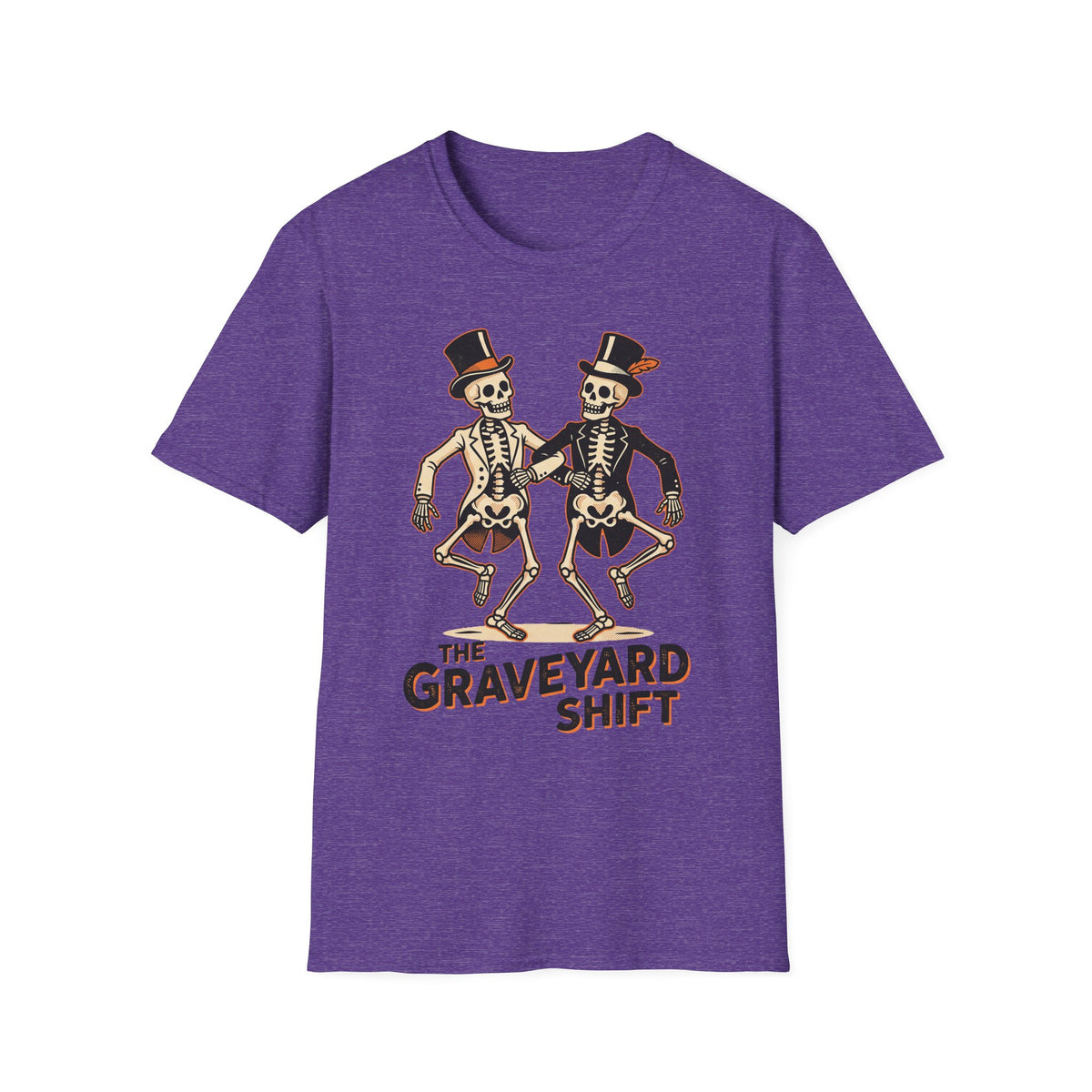 Dancing Skeletons The Graveyard Shift T-Shirt - Vintage Halloween Tee