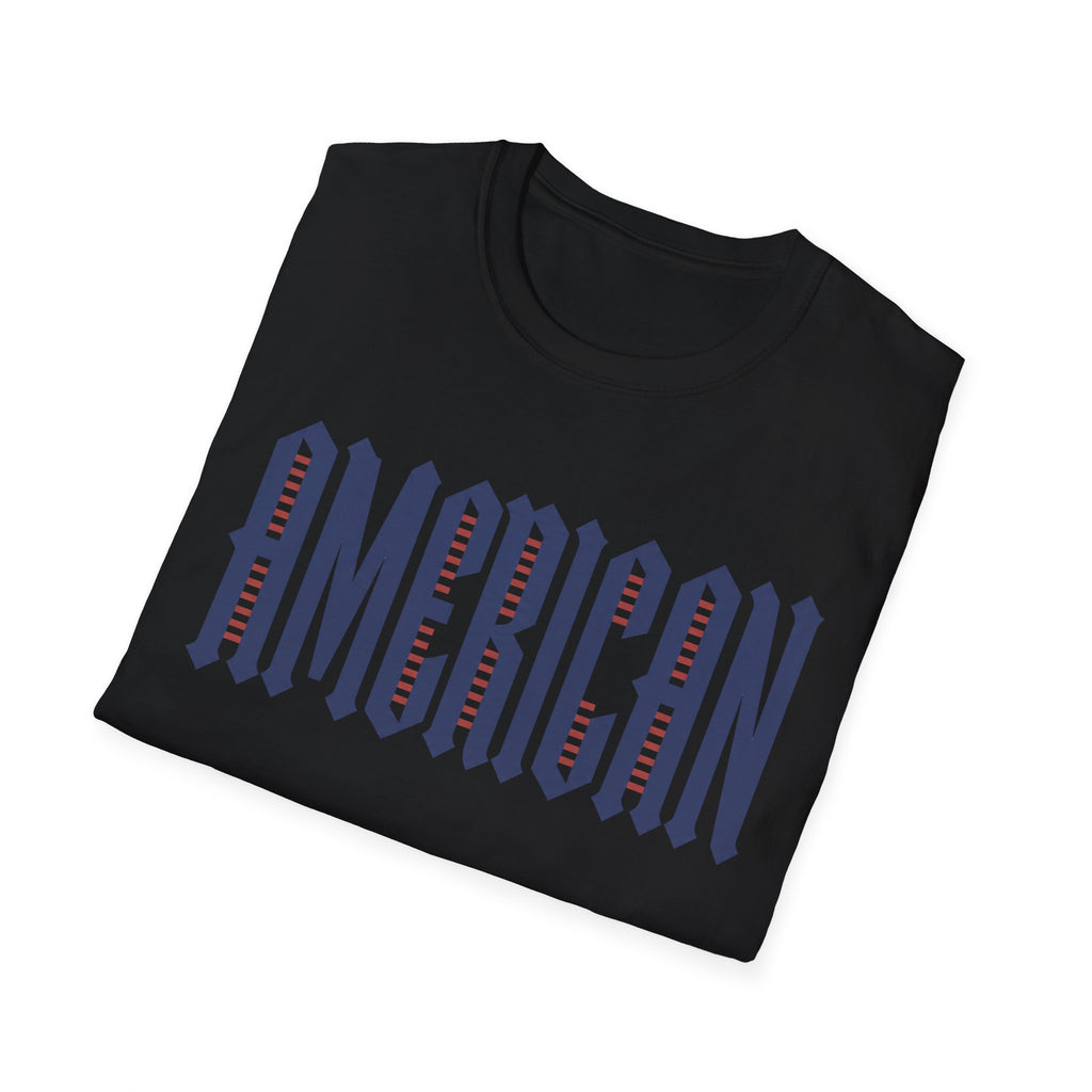 American Flag Stripe Lettering T-Shirt - Patriotic USA Pride Tee