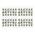 Mini activity character sticker sheet with die-cut cute exercise icons in rows