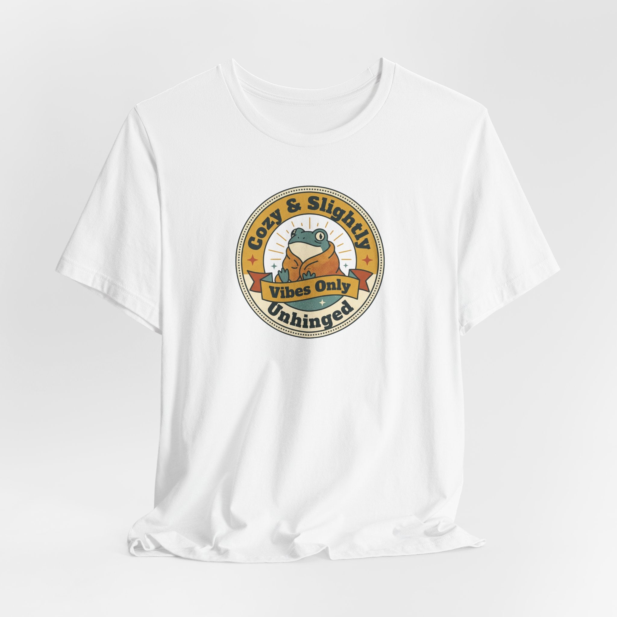 White T-shirt with circular sloth graphic print at chest