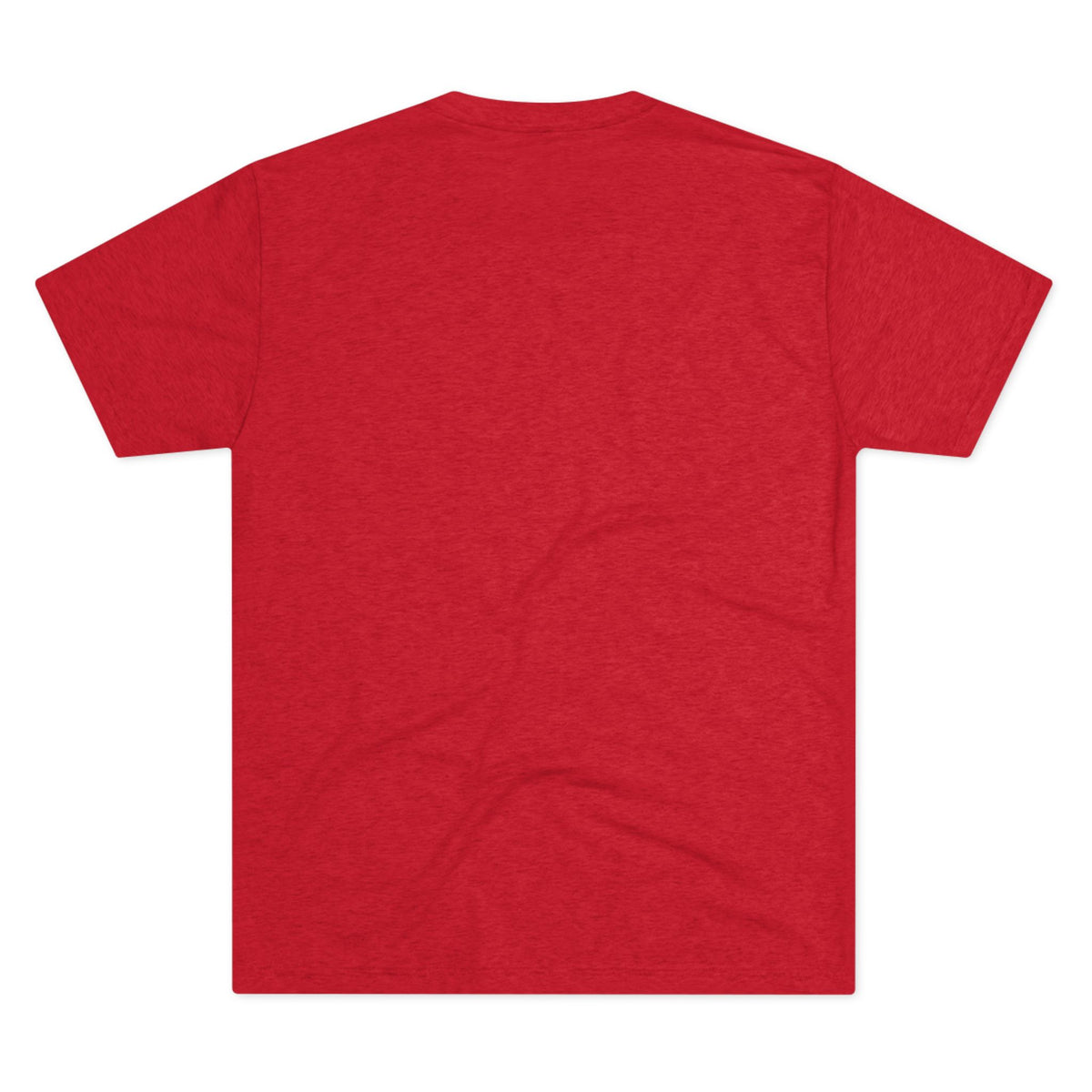 Red t-shirt with crew neck, plain back view no visible graphic