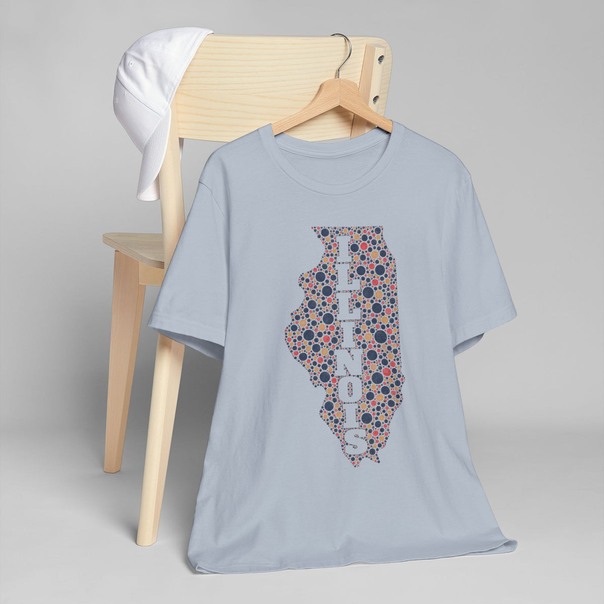 Illinois State Floral Polka Dot T-Shirt | Illinois Outline Graphic Tee