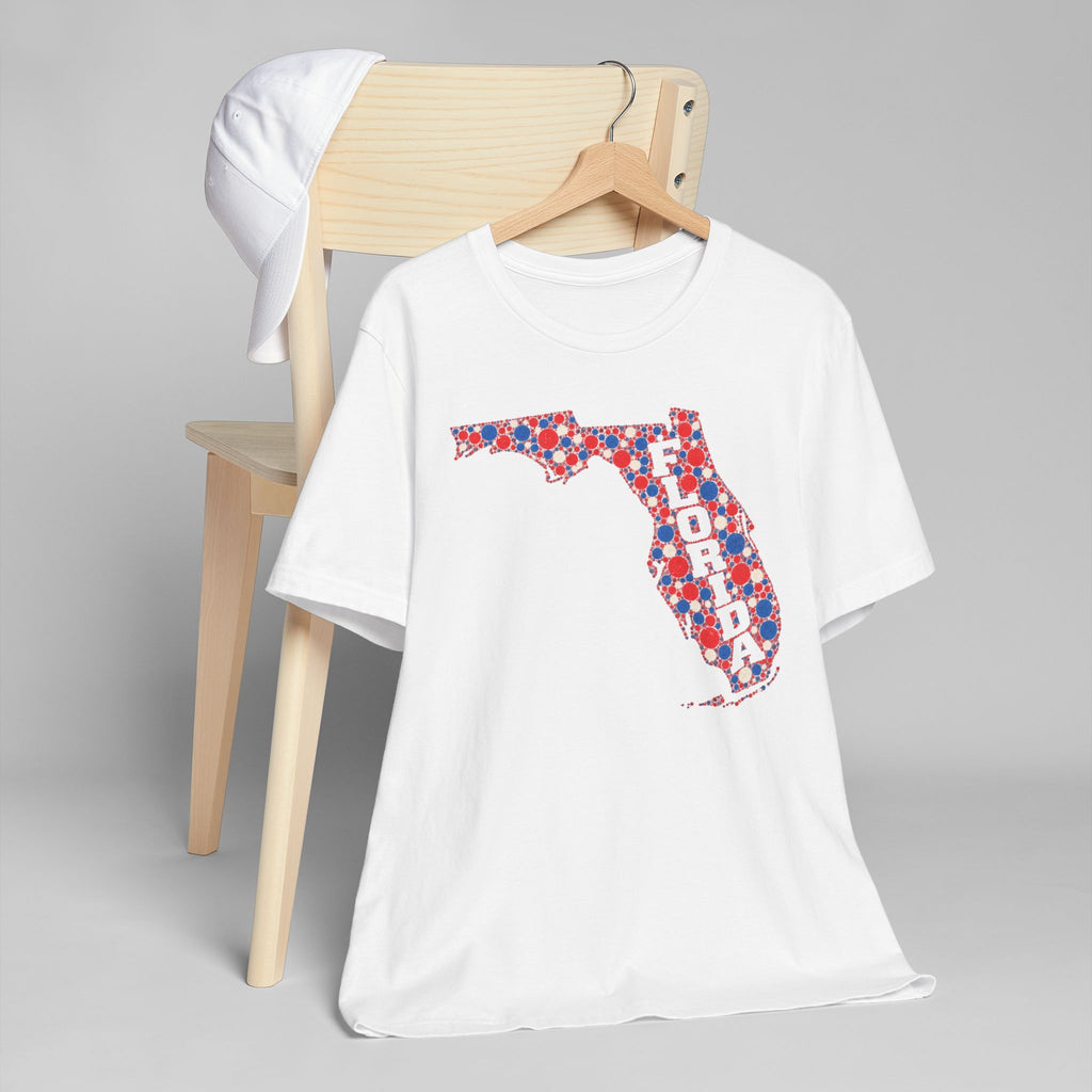 Florida State Floral Pattern T-Shirt | Colorful Florida Outline Graphic Tee