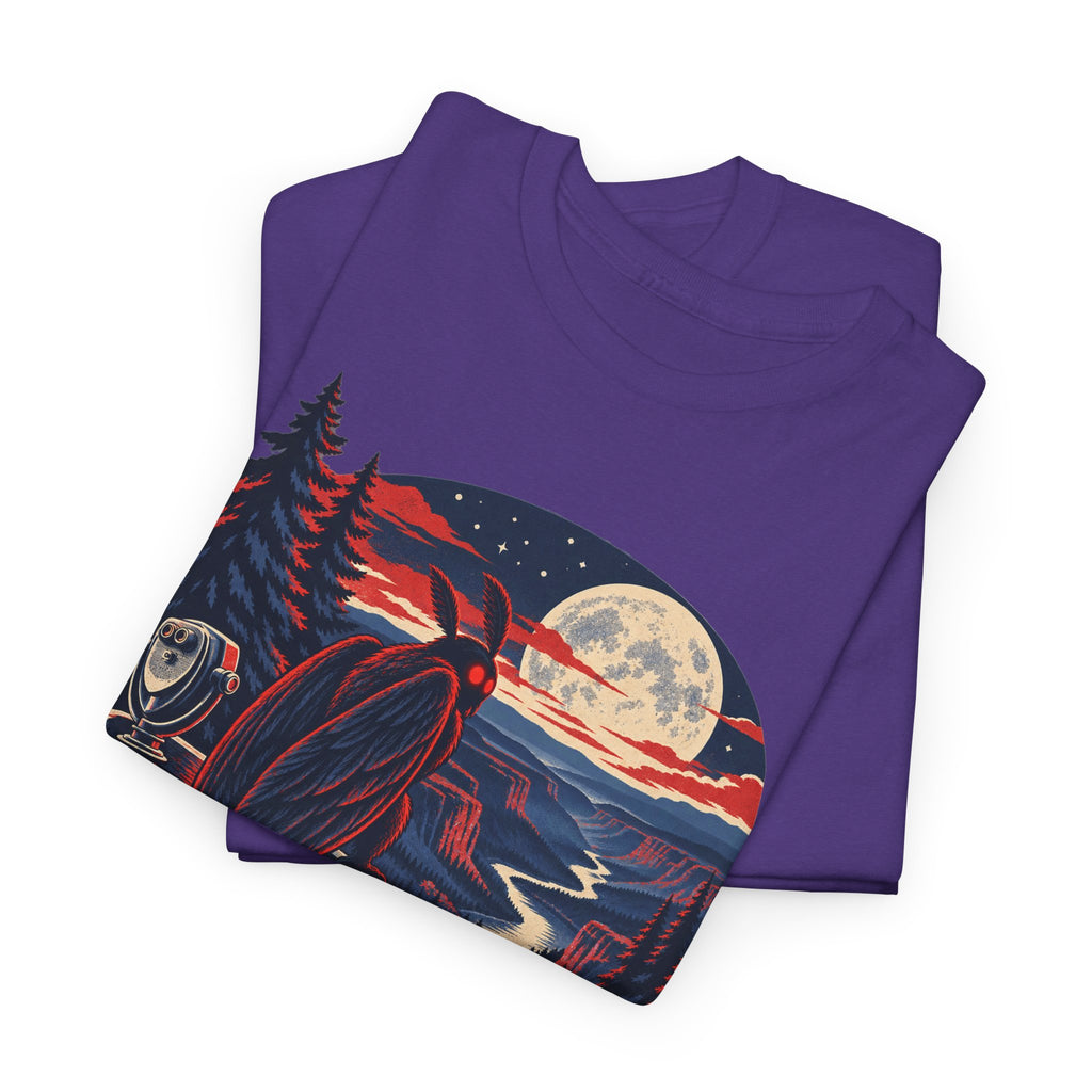 Scenic Overlook Raven T-Shirt, Moonlit Mountain Valley Road Trip Shirt for Men and Women, Vintage Hiking Graphic Tee