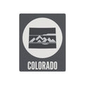 Colorado metal wall art sign: oval mountains with 'COLORADO' text, dark gray