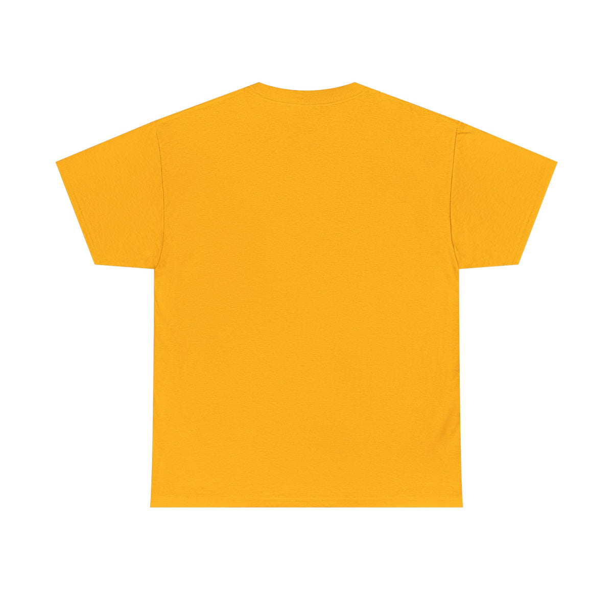 Orange raccoon T-shirt back view, plain fabric with no visible chest graphic