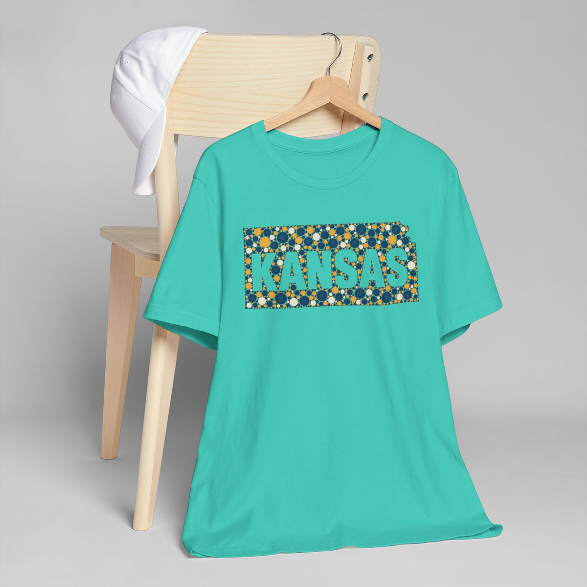 Kansas State Floral Pattern T-Shirt | Kansas Map Outline Graphic Tee