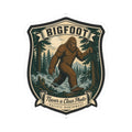 Bigfoot hiking badge sticker with “BIGFOOT” top text and “Pacific Northwest” bottom ribbon