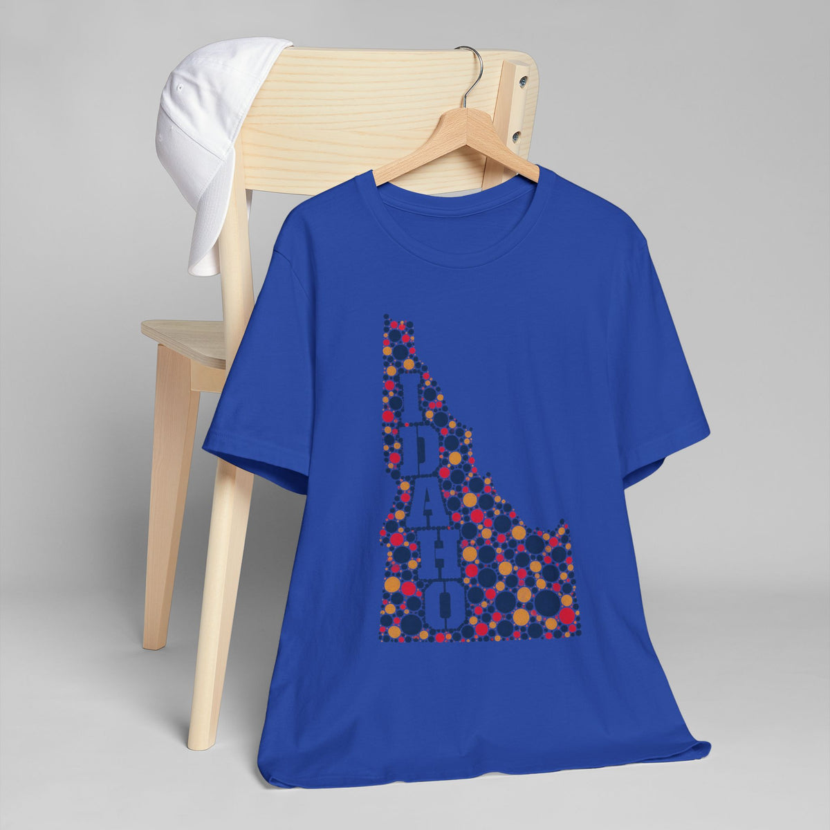 Idaho Polka Dot State Outline T-Shirt | Colorful Idaho Map Graphic Tee