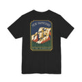 Graphic T-shirt in black with square mountain face graphic centered