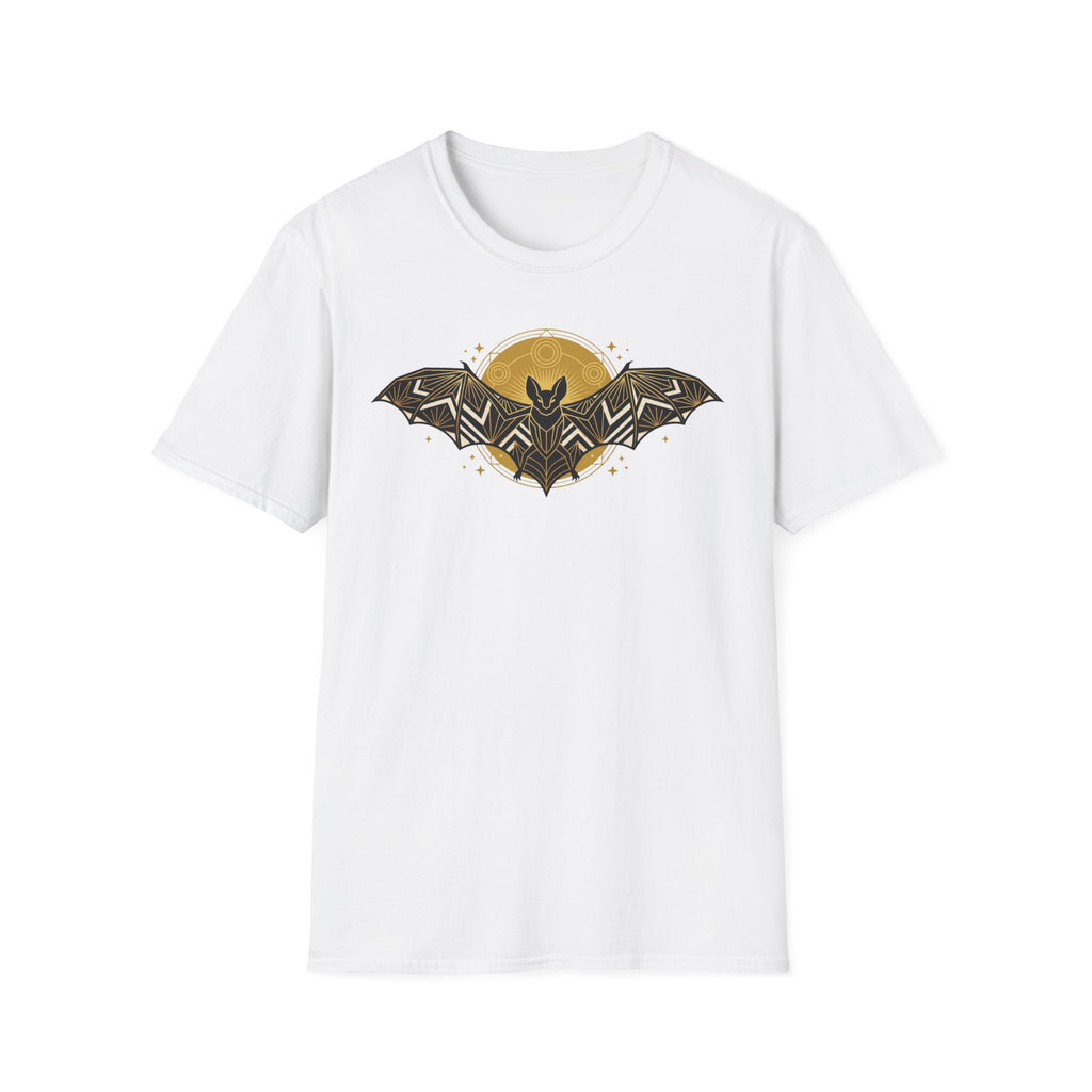 White T-shirt back view, plain solid fabric with crew neckline