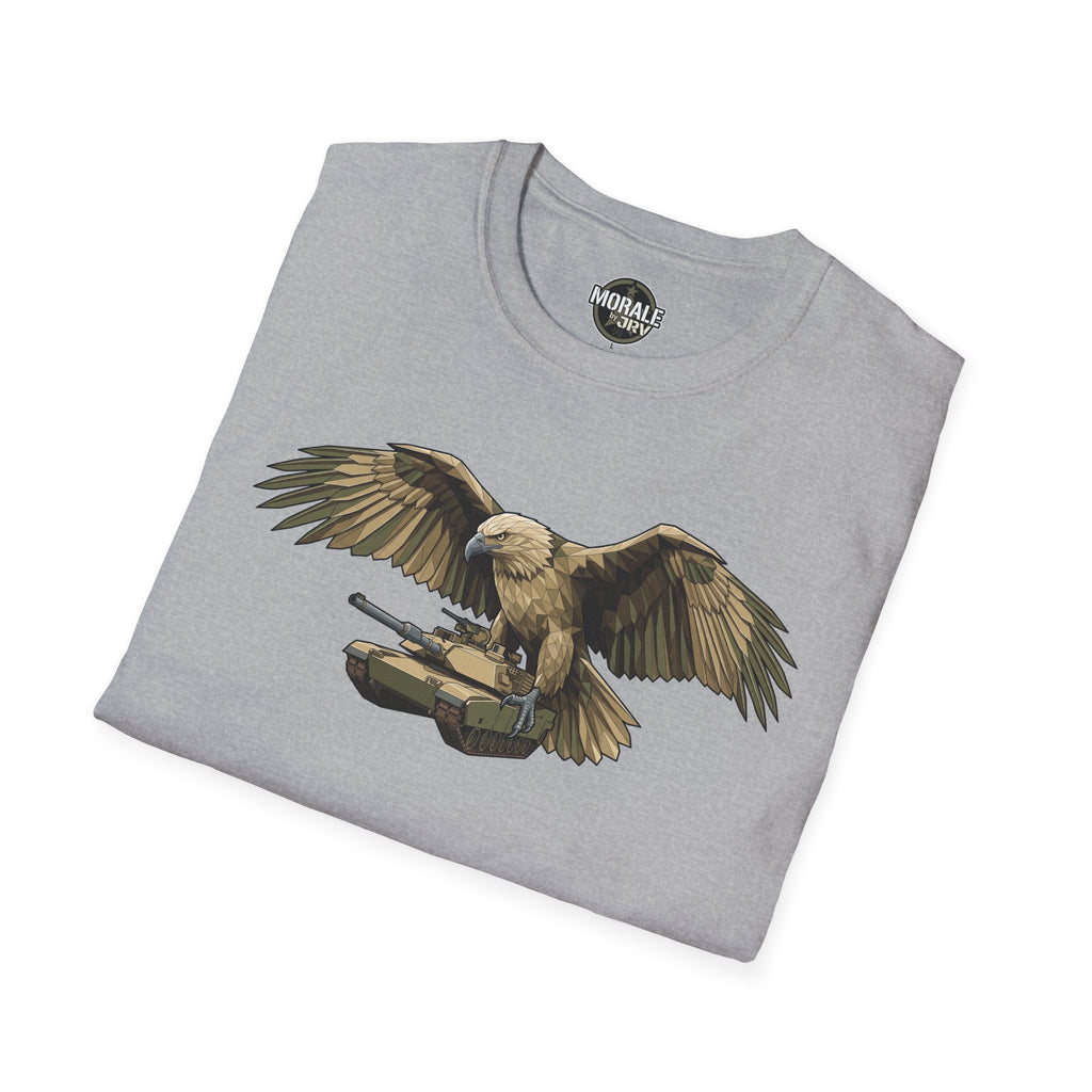 Sport Grey crew-neck T-shirt with bald eagle wildlife graphic and emblem
