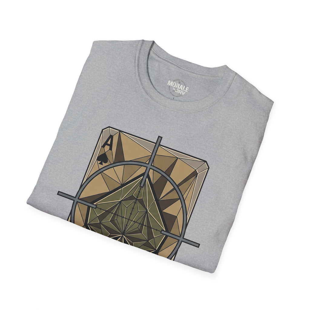 Sport Grey T-shirt with crosshair spade graphic on the chest