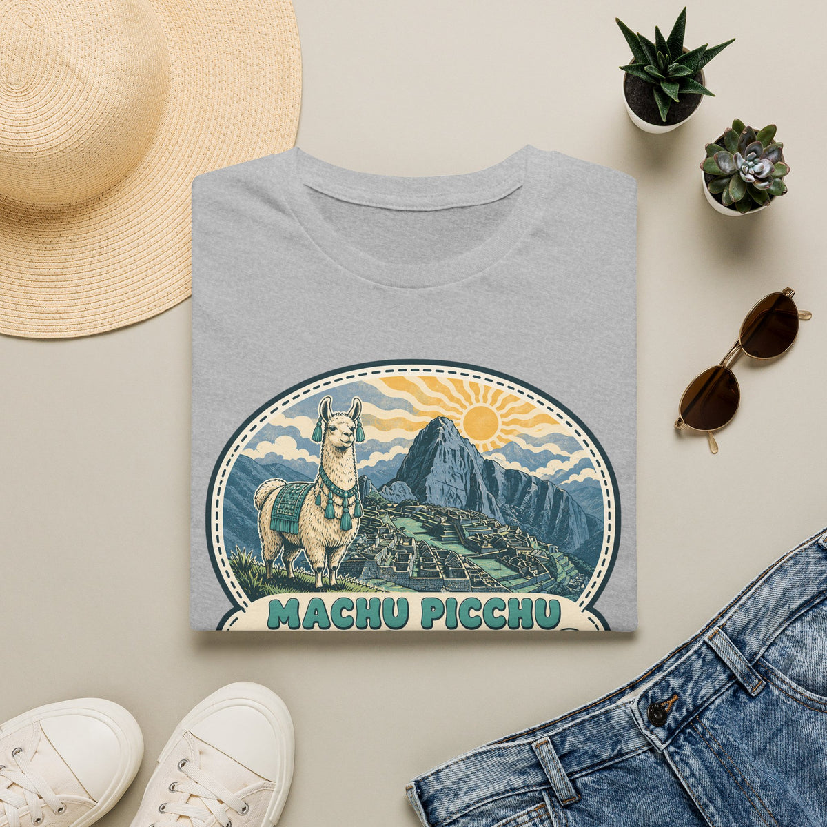 Machu Picchu Llama T-Shirt | Vintage Mountain Travel Tee
