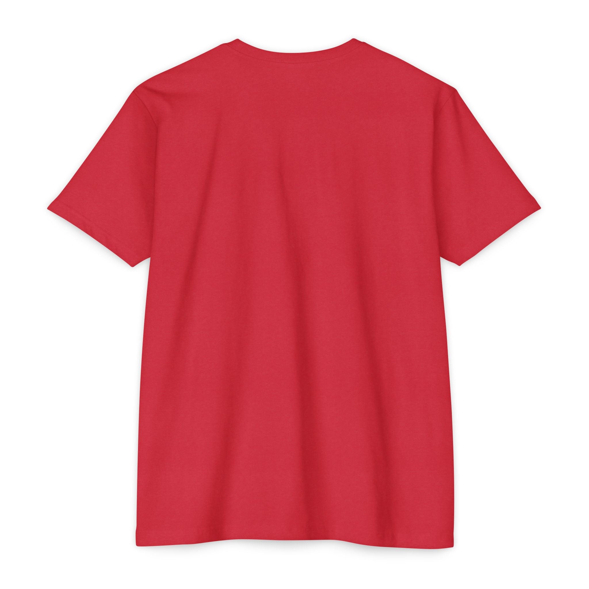 Red crew-neck T-shirt with short sleeves, solid front
