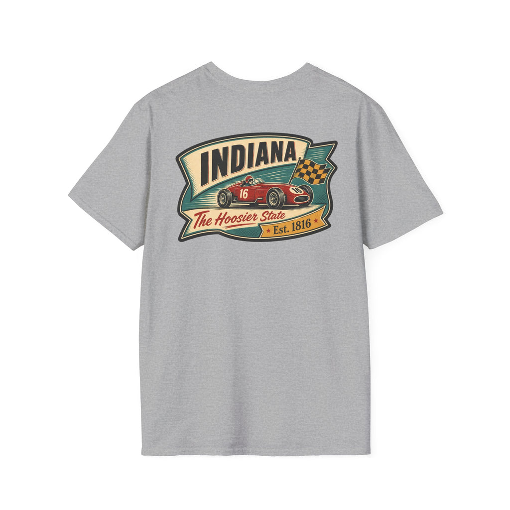 Indiana Hoosier State graphic tee in gray with vintage front logo