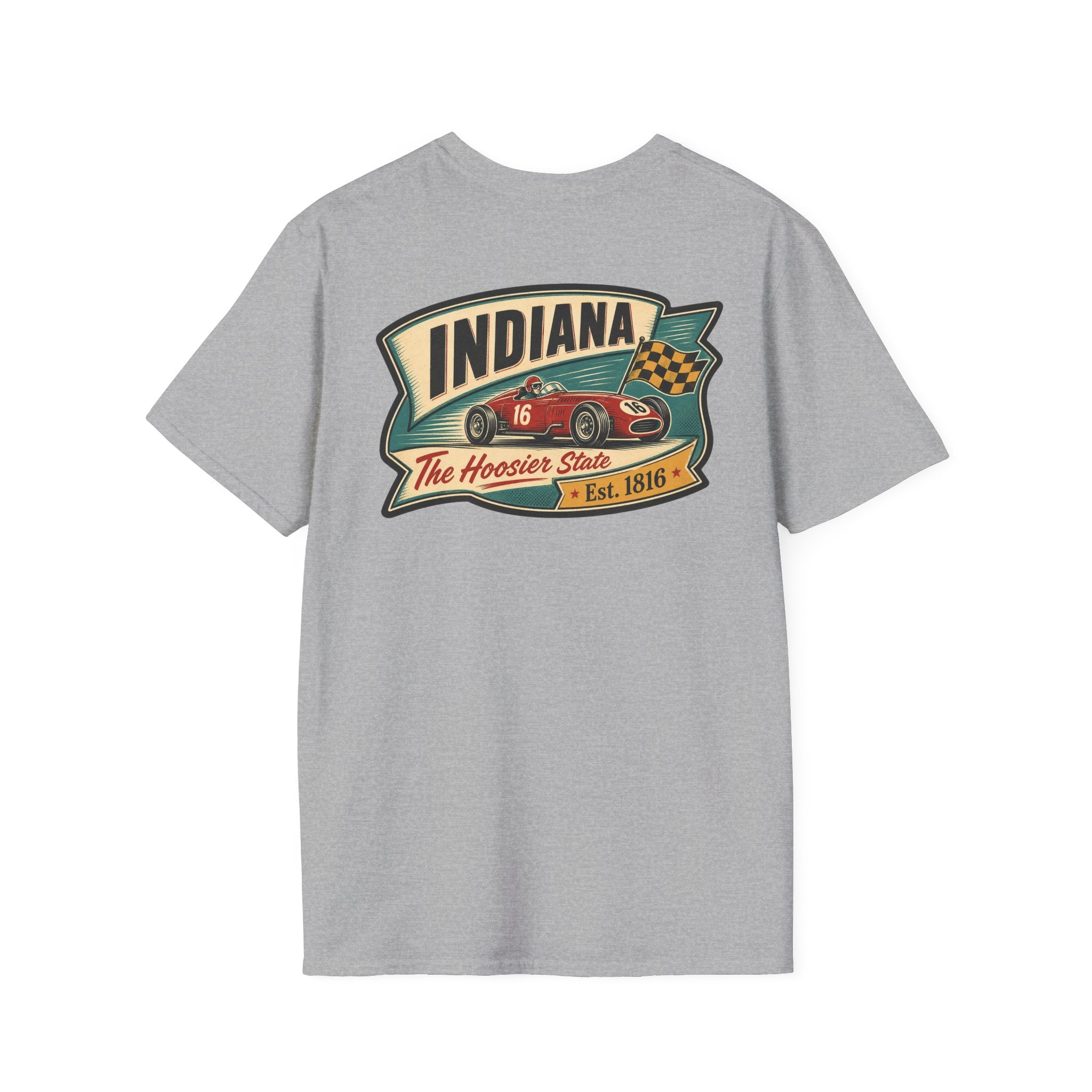 Indiana Hoosier State graphic tee in gray with vintage front logo