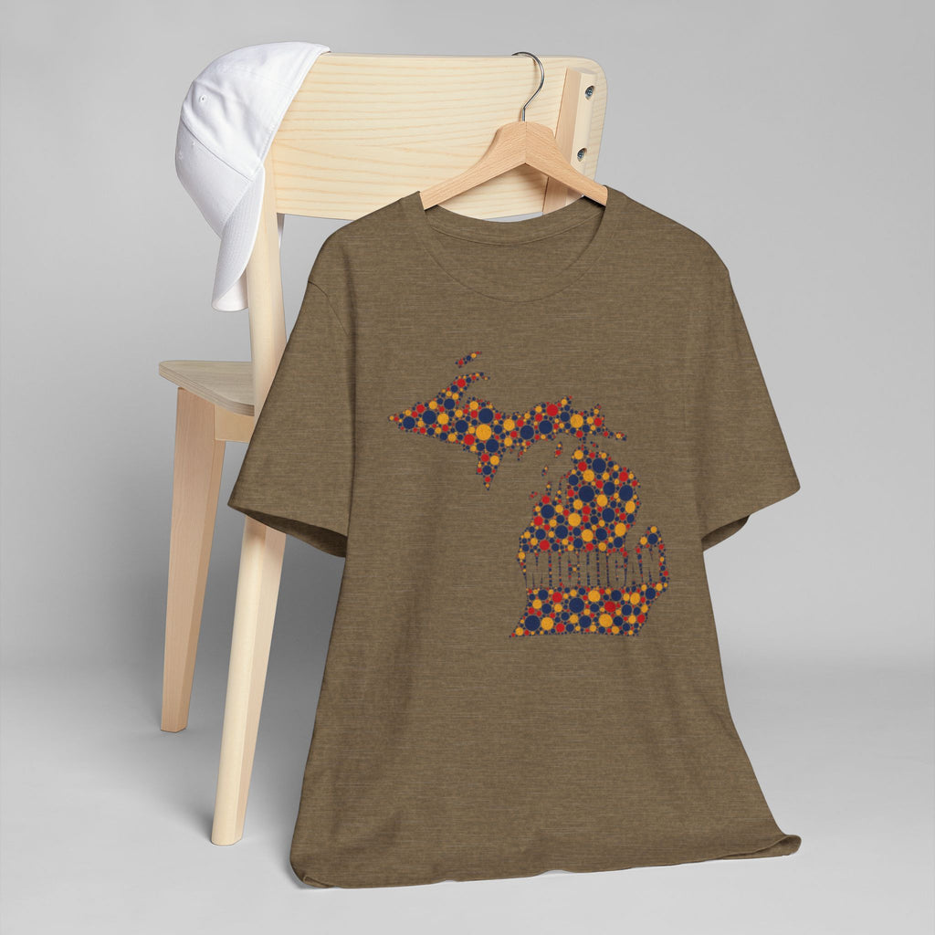 Michigan State Floral Map T-Shirt | Michigan Outline Graphic Tee