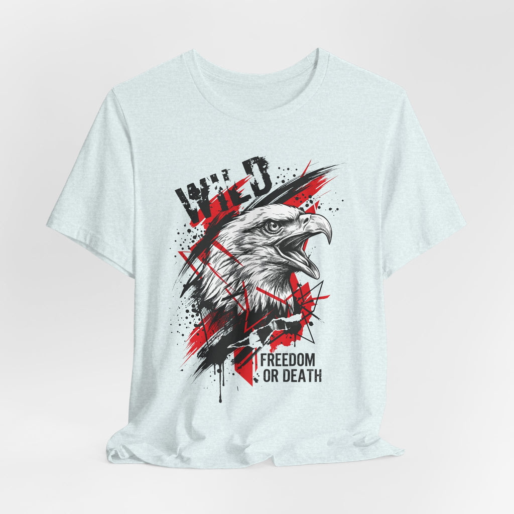 Light blue T-shirt featuring eagle head graphic with "Freedom or Death" text