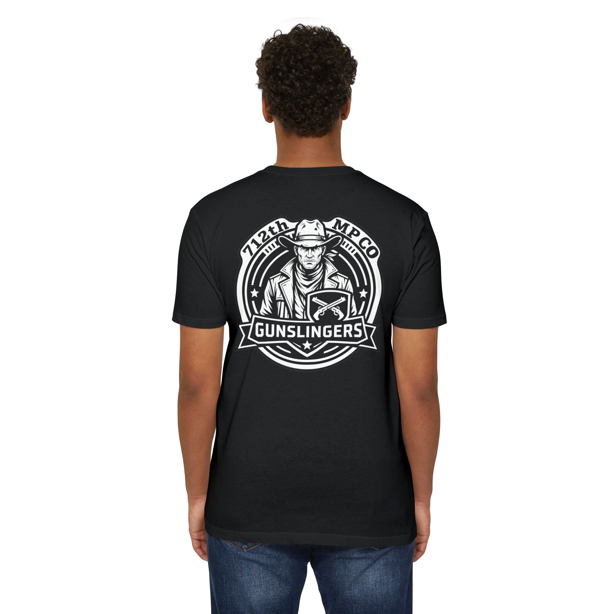 Black PT shirt with Gunslingers graphic on back