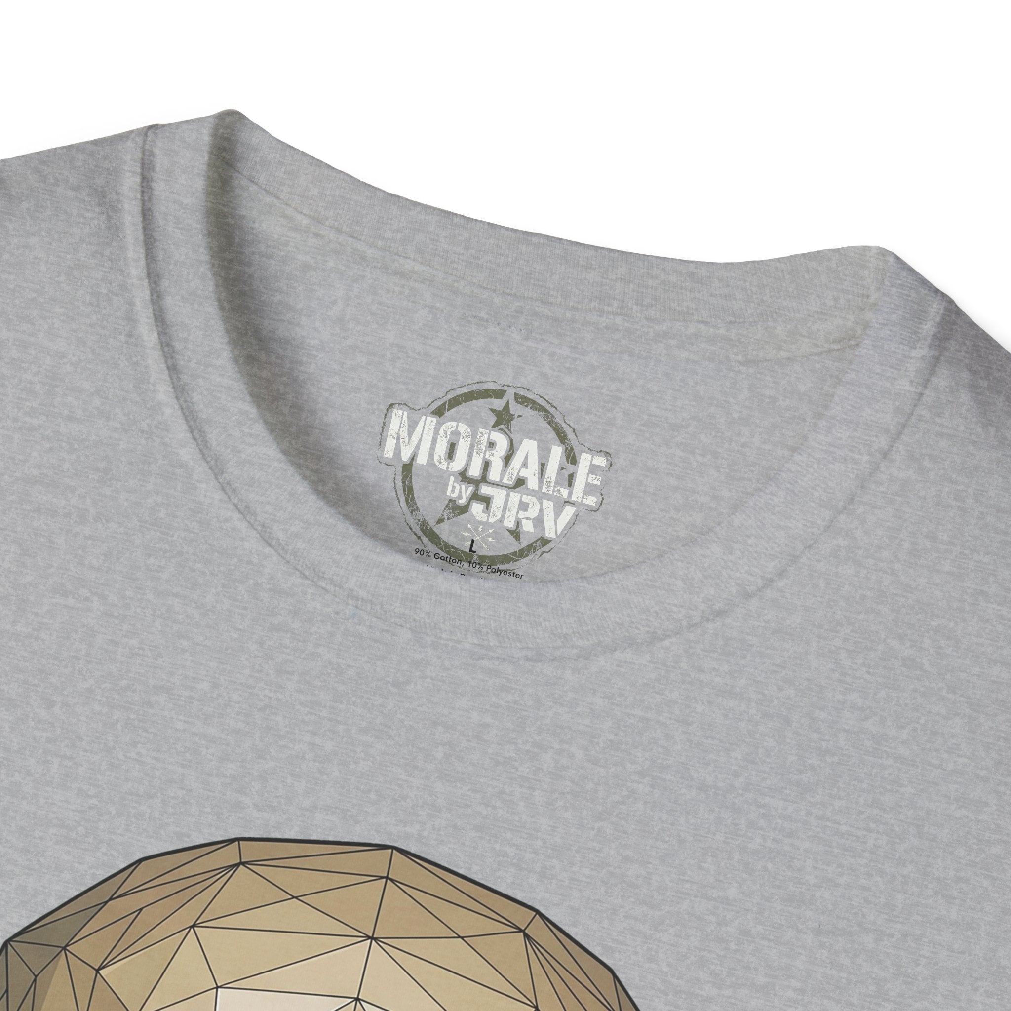 Sport grey T-shirt neckline and small printed collar label