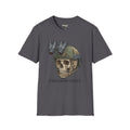 Dark Heather tactical skull NVG graphic T-shirt with “FREEDOM COSTS” text