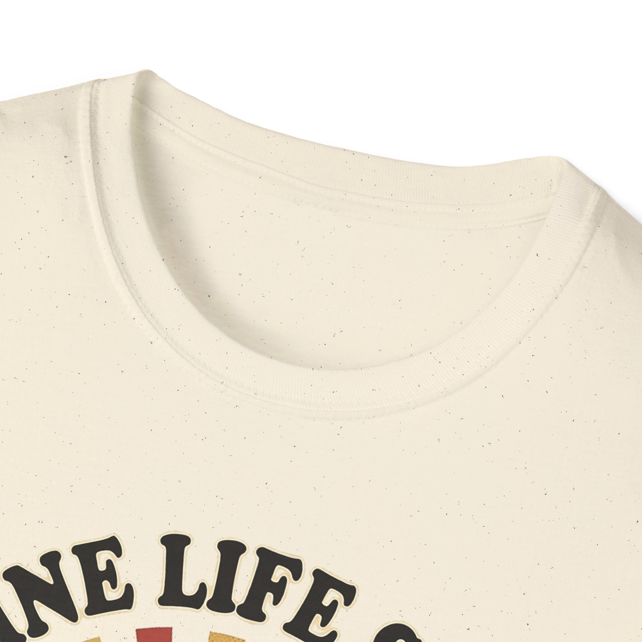 Caffeine Life Support T-shirt, natural off-white crew neck detail