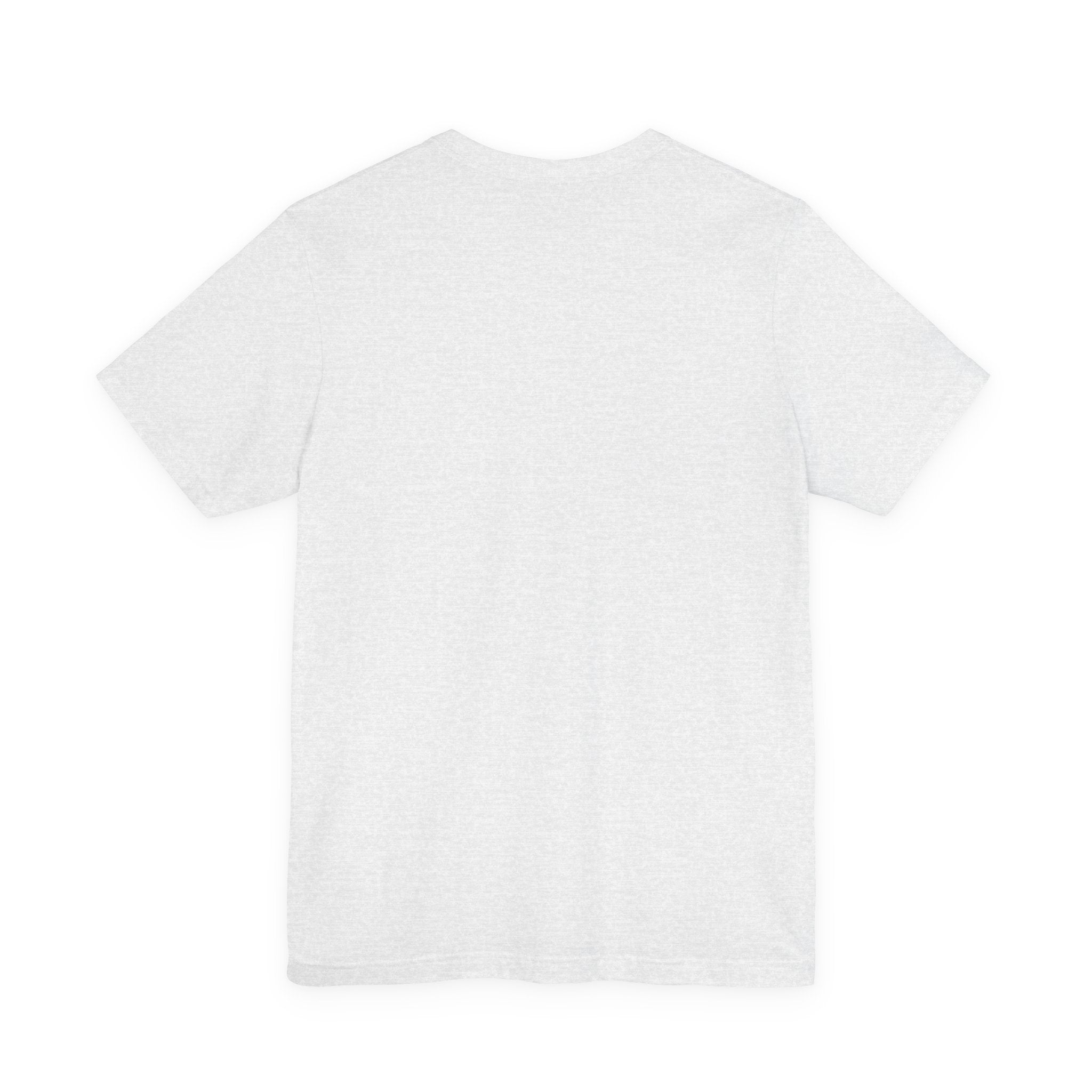 Light gray crewneck T-shirt with blank back panel and no visible print