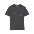 Dunkelgraues C-130 T‑Shirt mit Grafik von Flugzeug und Fallschirm-Paketen