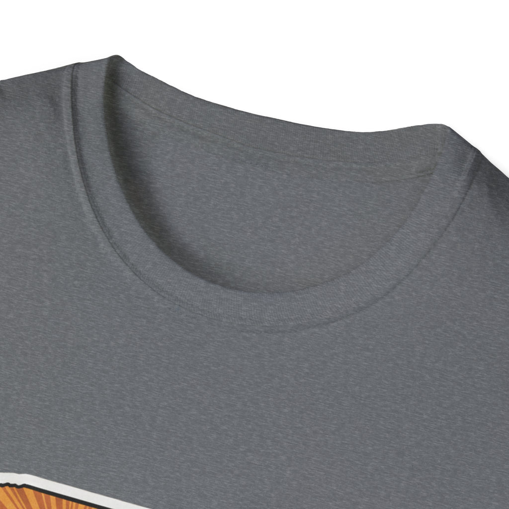 South Carolina map T-shirt in heather gray, crew neck close-up