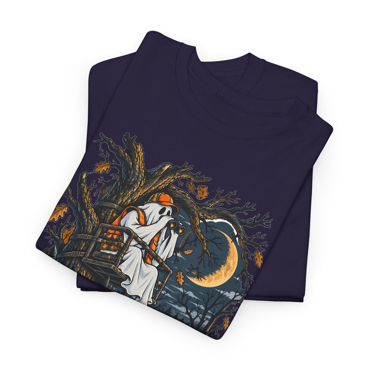Haunted Tree Stand T-Shirt, Funny Ghost Deer Hunter Halloween Shirt for Men and Women, Bow Hunting Season Gift Tee