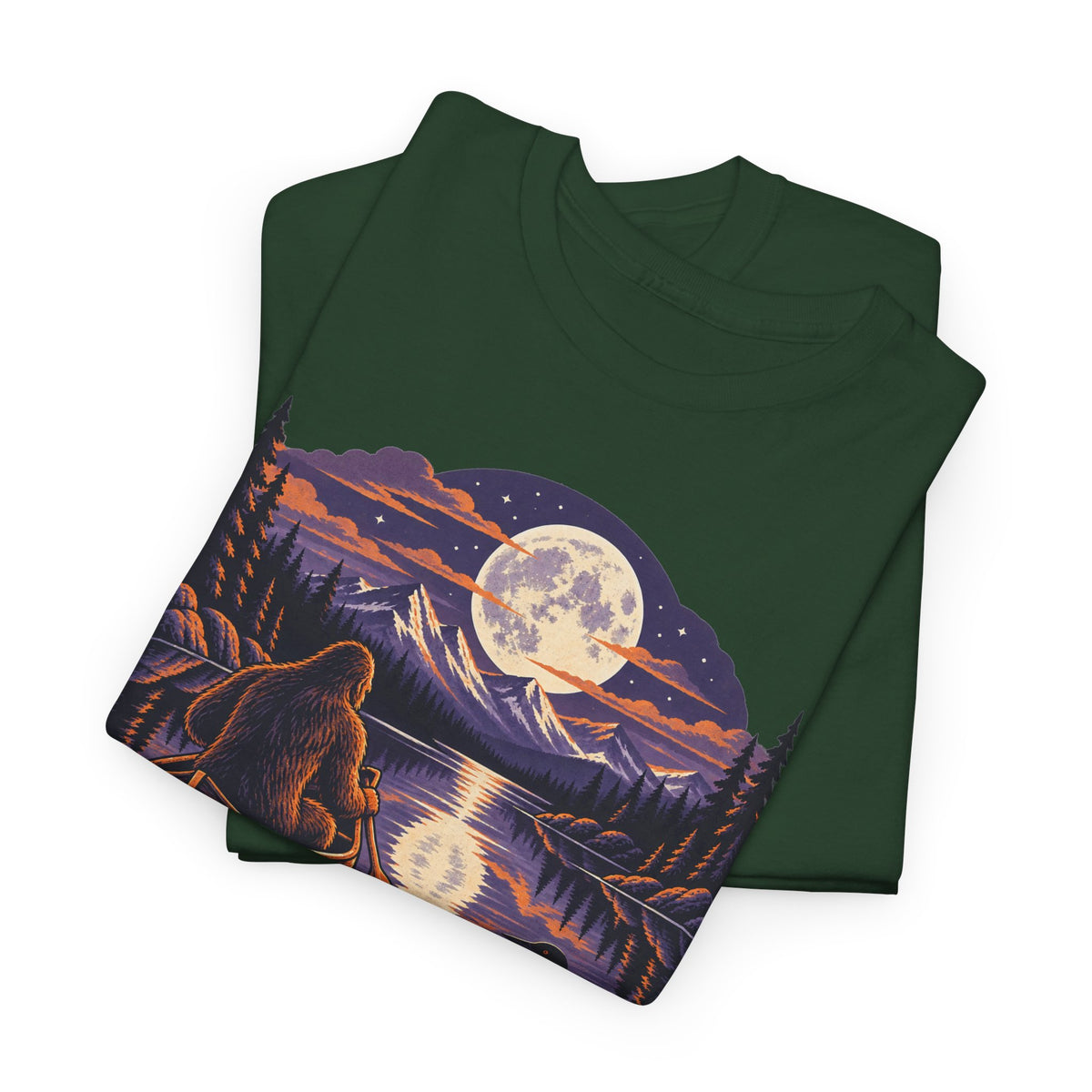 Paddle After Dark Canoe T-Shirt, Moonlit Lake Night Paddling Shirt for Men and Women, Vintage Canoeing Gift Tee