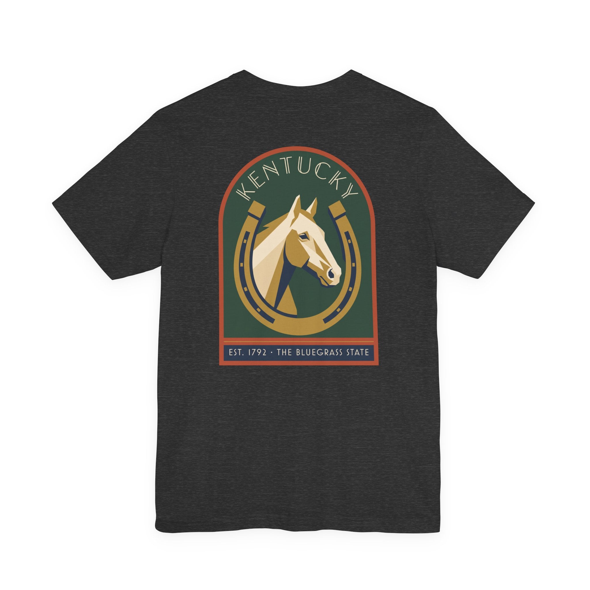 Dark charcoal T-shirt with Kentucky horse crest graphic