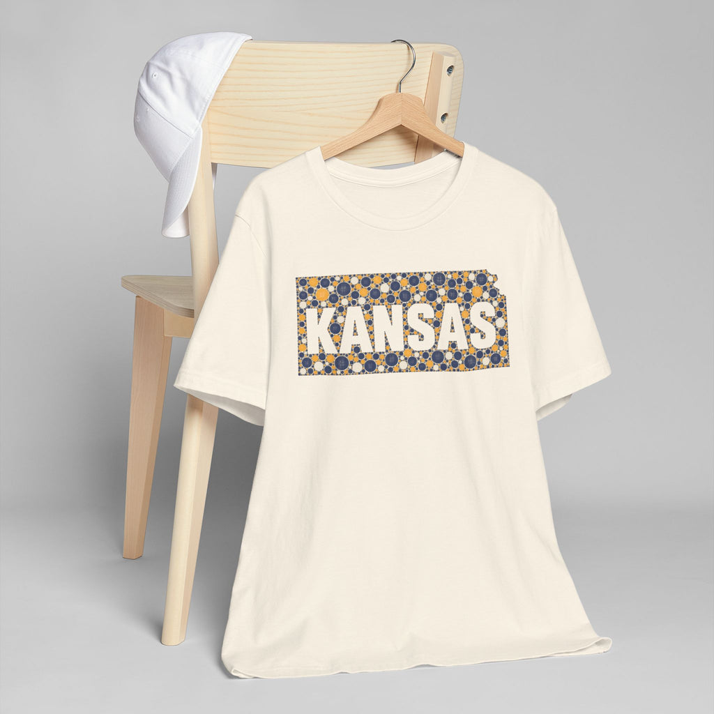 Kansas State Floral Pattern T-Shirt | Kansas Map Outline Graphic Tee