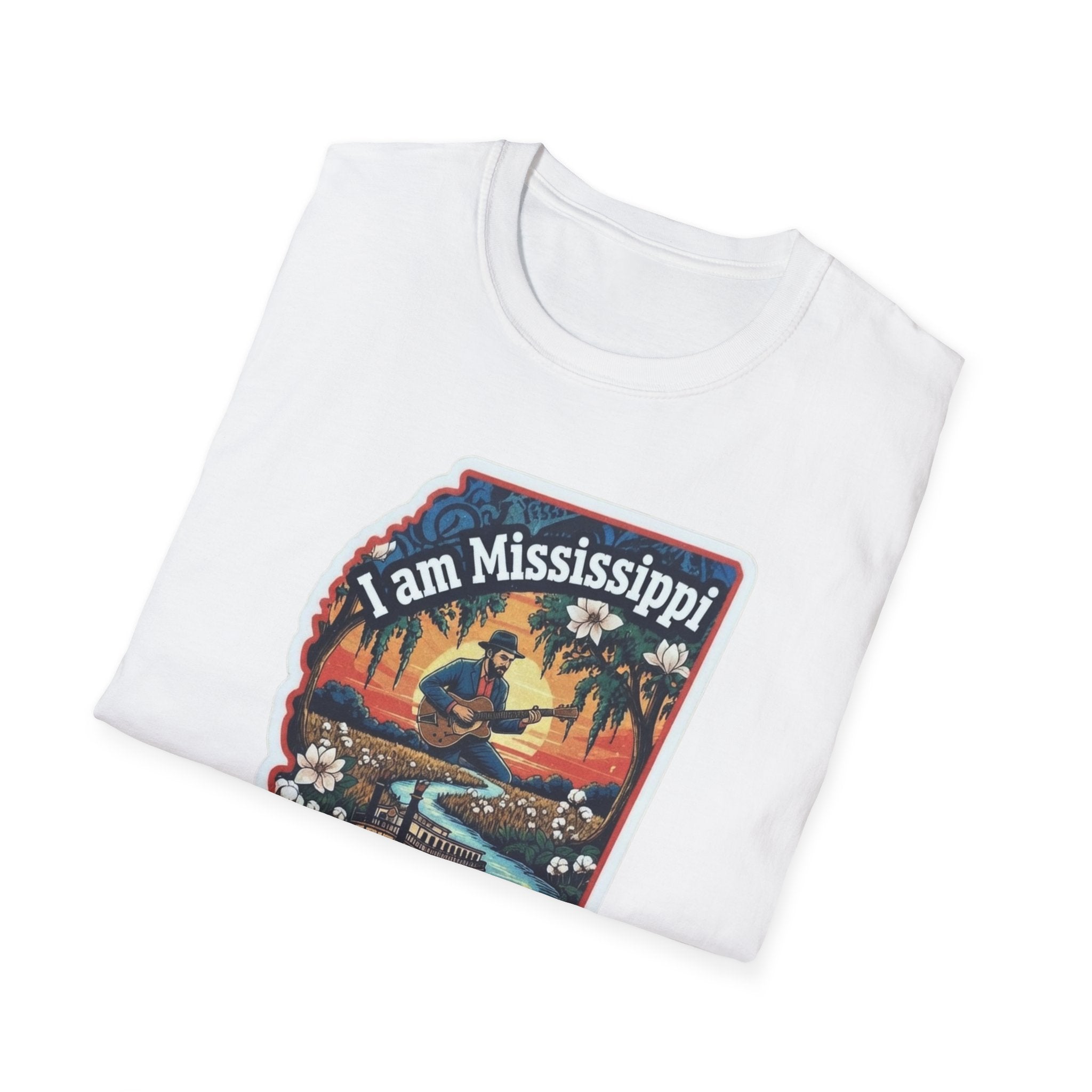 White T-shirt with Mississippi state graphic and “I am Mississippi” text