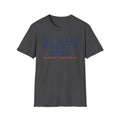 Charcoal crewneck T-shirt with front text graphic: “I'll Sleep When I'm Dead”