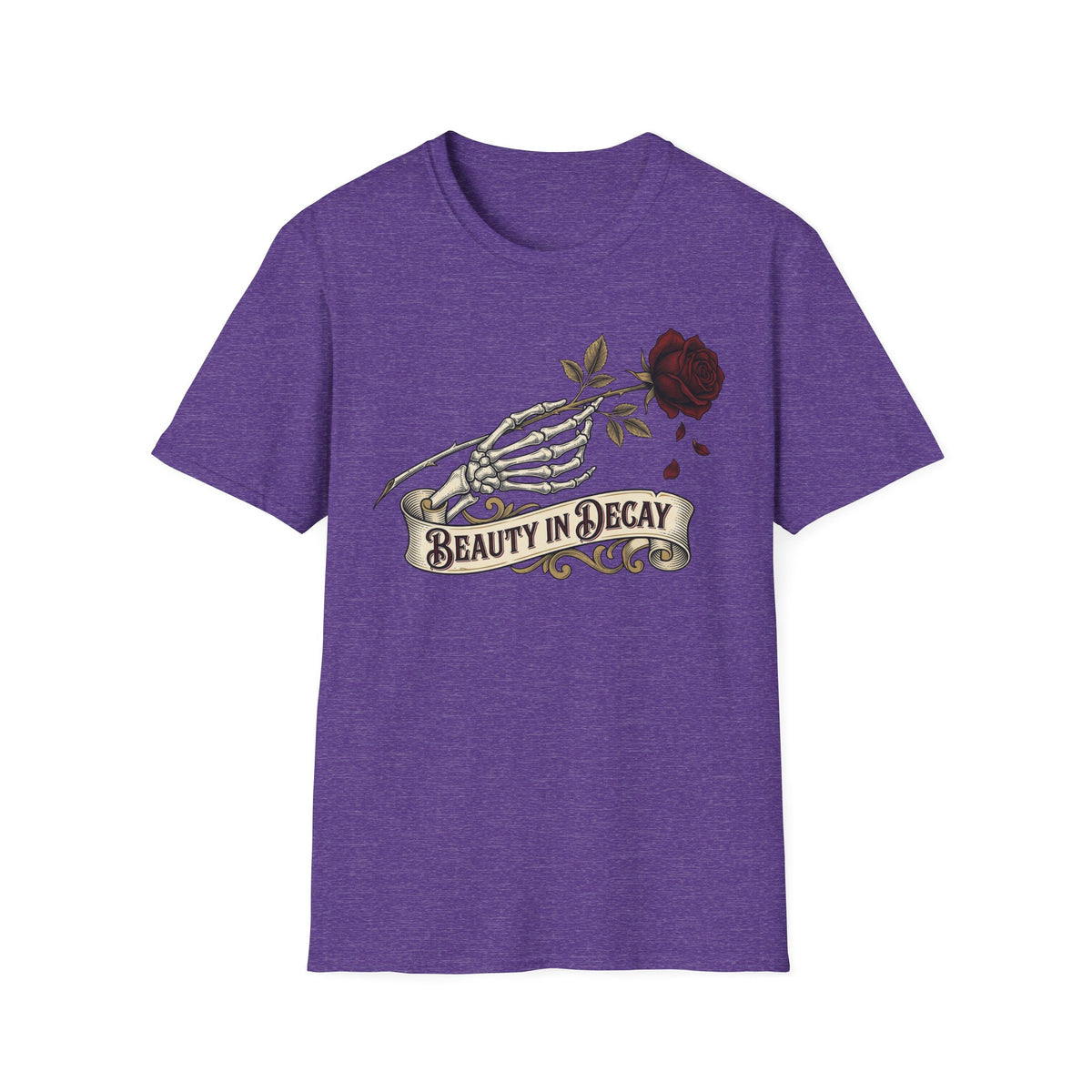 Beauty in Decay T-Shirt - Skeleton Hand & Rose Gothic Tattoo Tee