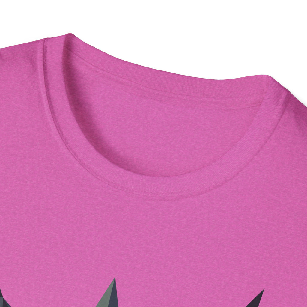 Pink T-shirt crew neckline close-up