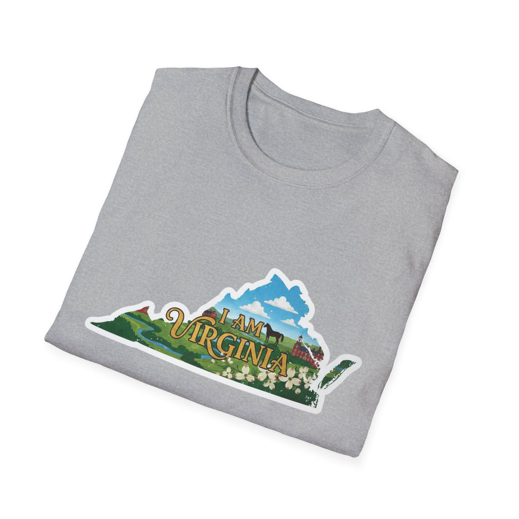 Sport grey T-shirt with Virginia landscape front graphic