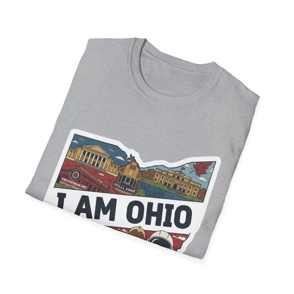 Ohio graphic T-shirt (Sport Grey) “I AM OHIO” skyline and landmarks print