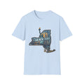 Light blue I Am New York T-shirt with NYC skyline state graphic