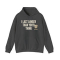 Charcoal gray hoodie with front pocket and drawstring hood, bearded face graphic on chest.