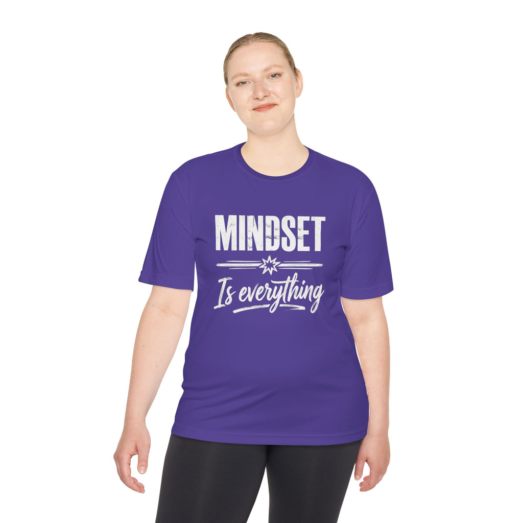 Lila Motivshirt mit „MINDSET“ und „It’s everything“ Druck vorne