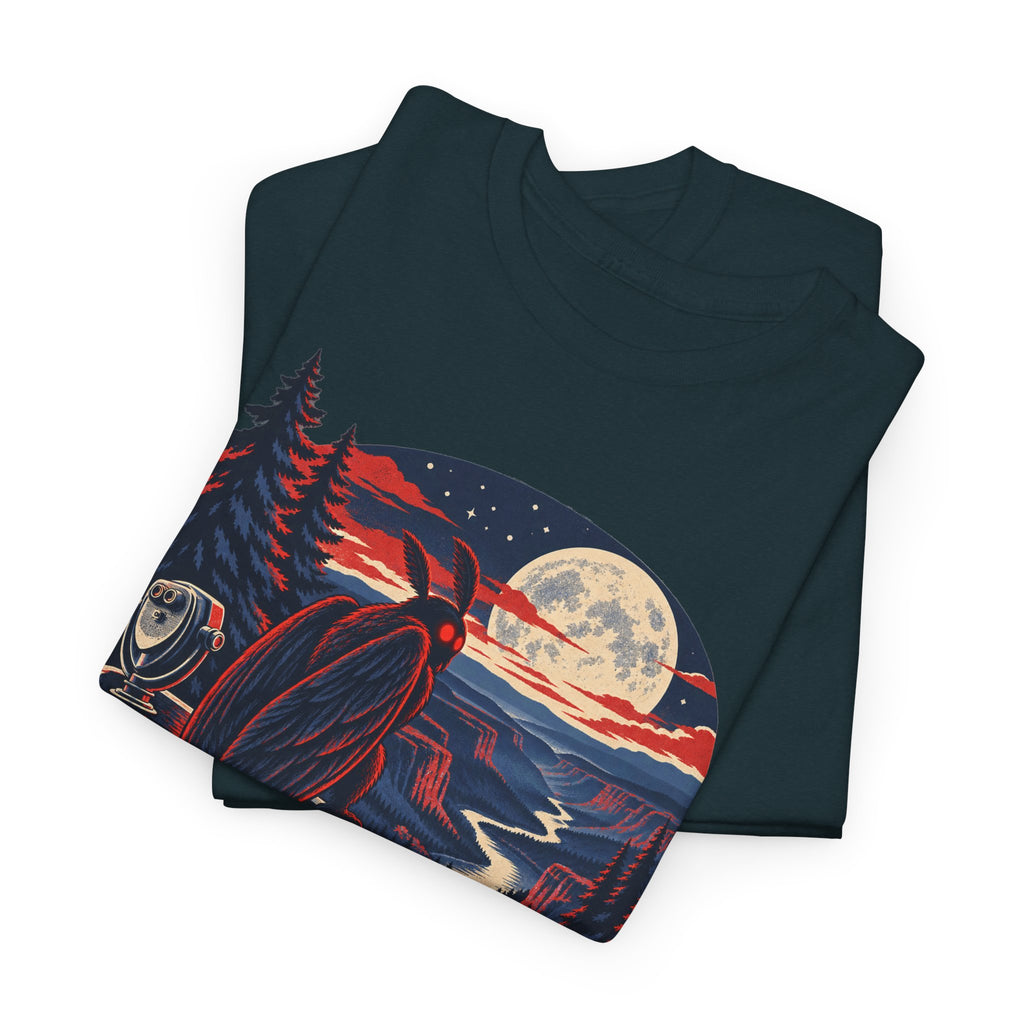 Scenic Overlook Raven T-Shirt, Moonlit Mountain Valley Road Trip Shirt for Men and Women, Vintage Hiking Graphic Tee