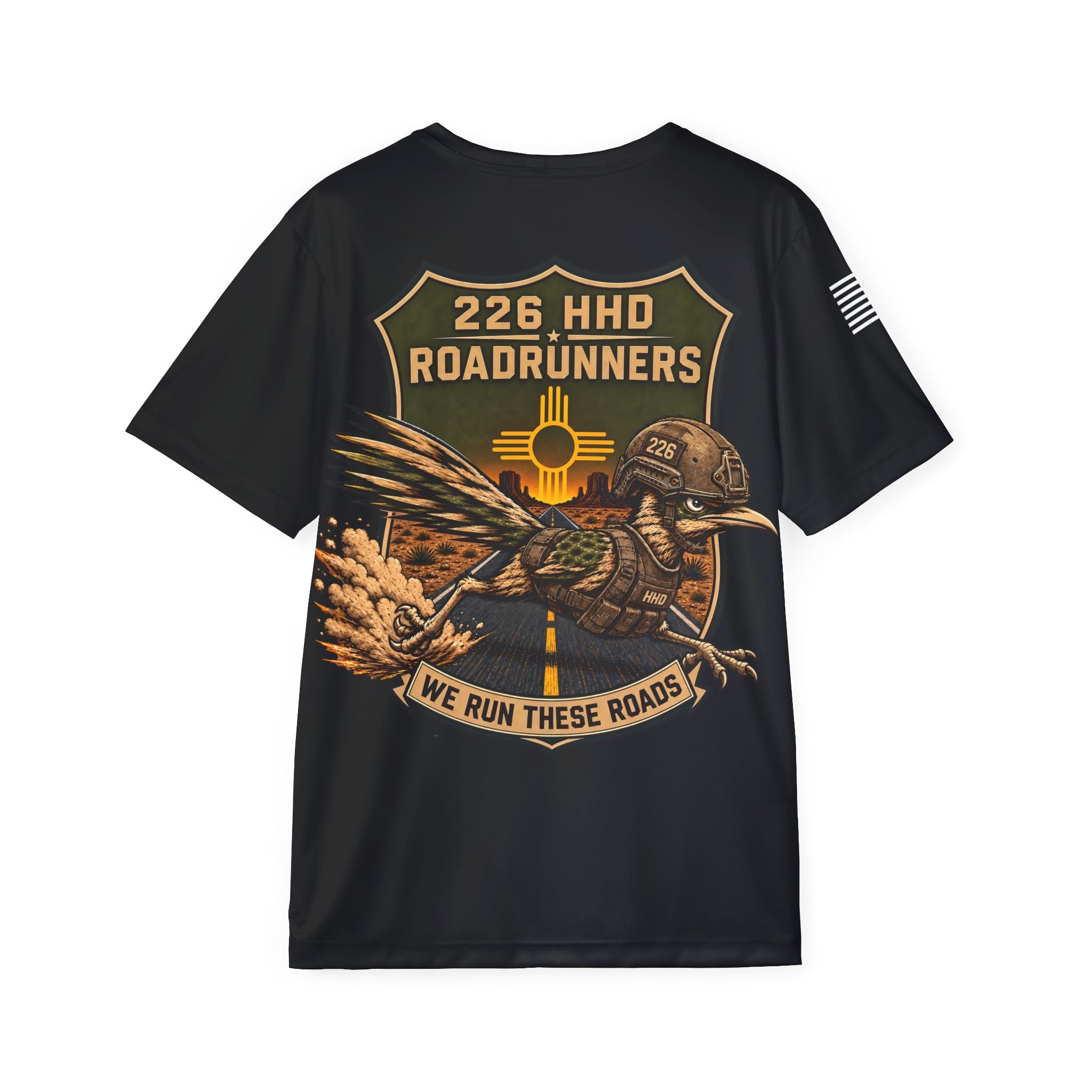 226HHD Black - 100% Polyester T-Shirt (print into material, can not feel the print)