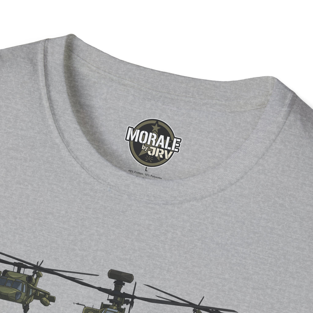 Sport grey T-shirt neckline with round "Morale" logo label