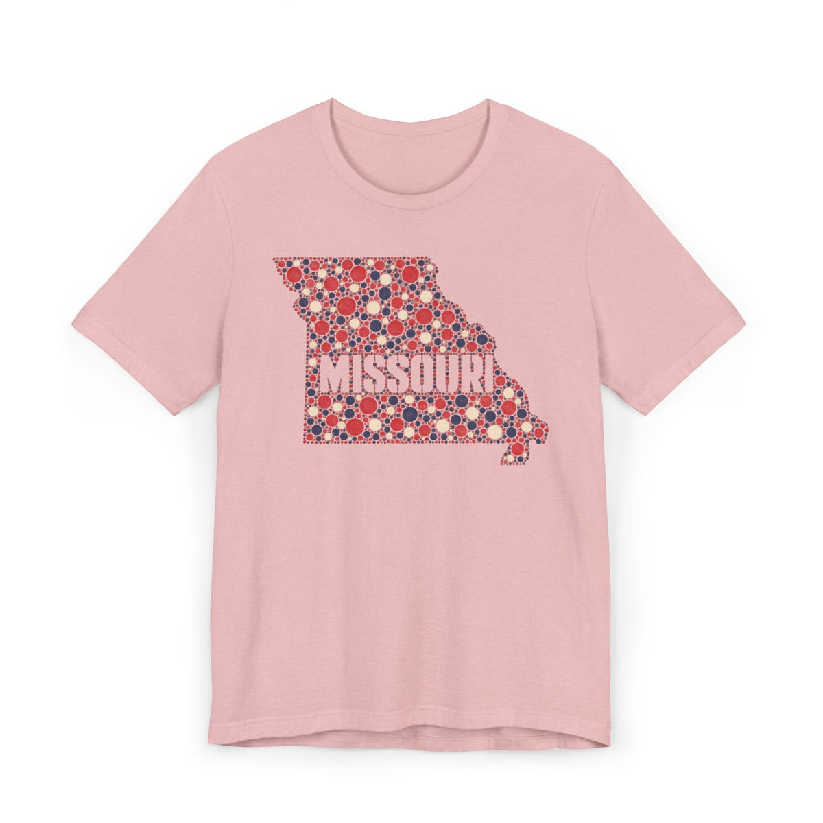 Missouri State Floral Map T-Shirt | Red White and Blue Missouri Outline Graphic Tee