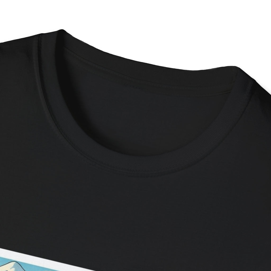 Black crew-neck T-shirt neckline and collar edge